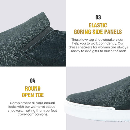 Women'S Fashion Sneakers – Genuine Leather Casual Shoes, Comfortable Cushioned Insole, TPR Rubber Sole, Stylish Lifestyle, Lightweight and Durable Travel Sneakers