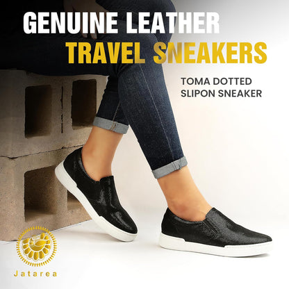 Women'S Fashion Sneakers – Genuine Leather Casual Shoes, Comfortable Cushioned Insole, TPR Rubber Sole, Stylish Lifestyle, Lightweight and Durable Travel Sneakers